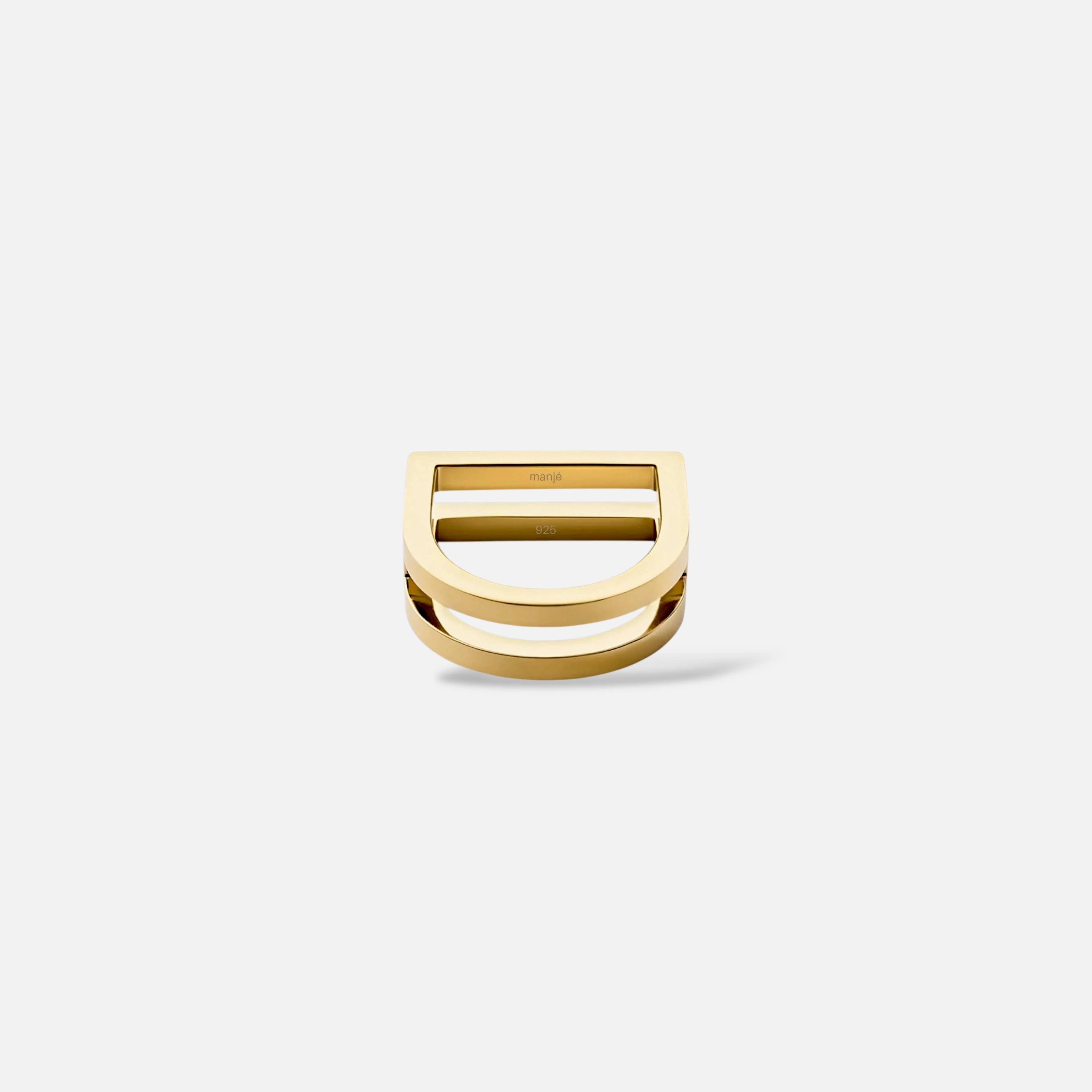 2-RIB ring - gold vermeil